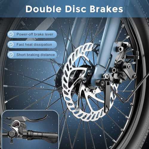 Fafrees F20 Light Best folding electric bike UK | 14.5Ah | 31miles | 15.5Mph - Black/NavyBlue/ThymeGreen