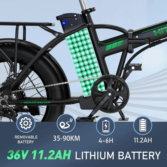 HITWAY BK11 Folding Electric Bike | 11.2Ah | 55miles
