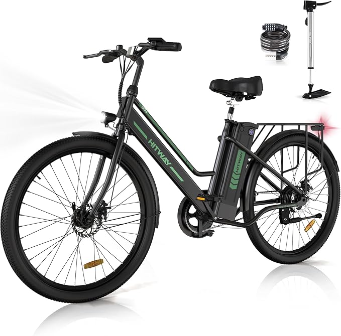 HITWAY Electric Bikes BK8S | 8.4Ah | 37 miles  | 15.5mph - Black/White/Blue