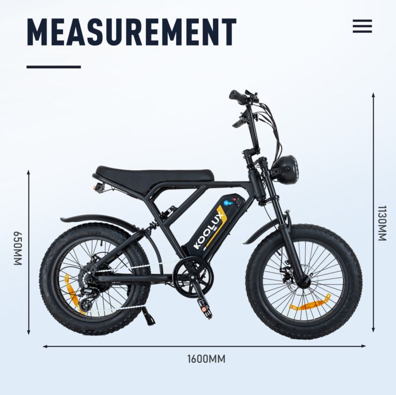 KOOLUX BK29 Cheapest Electric Bikes | 8 Ah | 25 miles | 20 Mph - Black