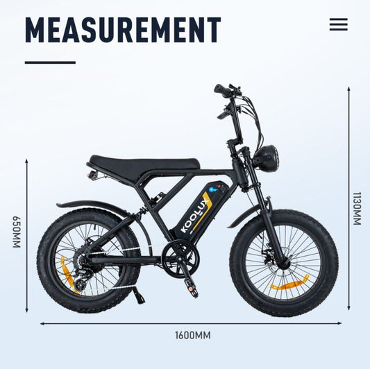 KOOLUX BK29 Cheapest Electric Bikes | 8 Ah | 25 miles | 20 Mph - Black