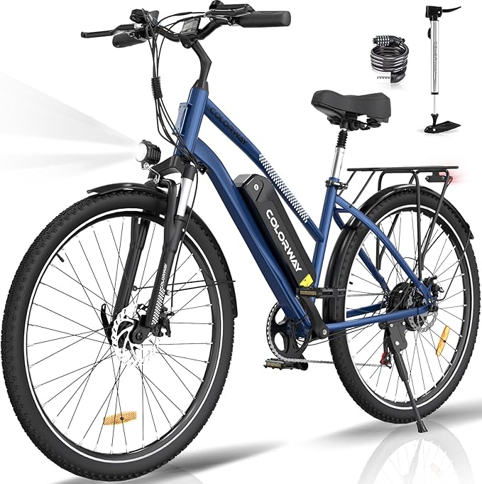 COLORWAY BK27 Affordable Electric Bicycle | 15Ah | 62Miles | 15Mph - Black