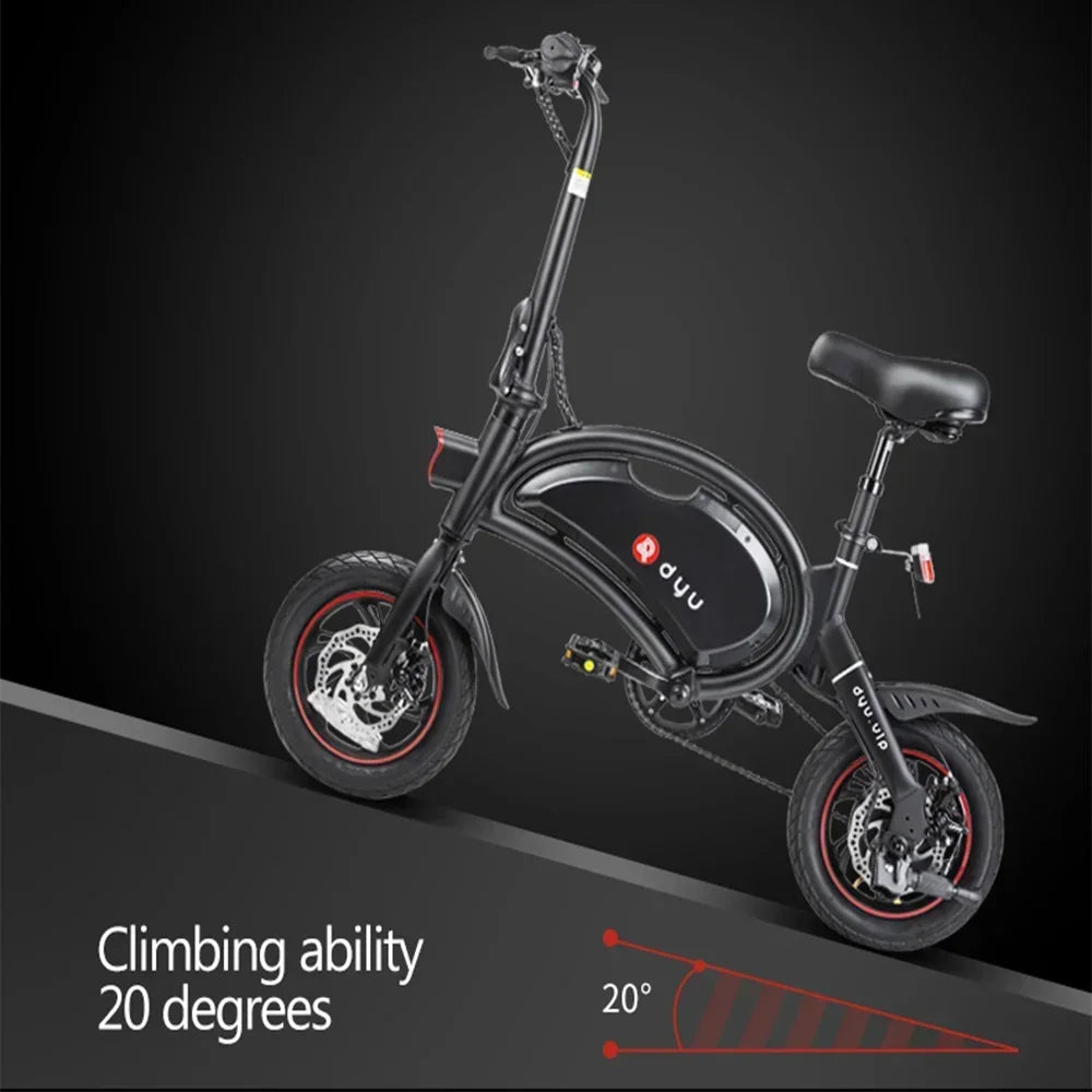 DYU D3F Electric Bike | 10Ah | 45 Miles | 15 Mph - Black