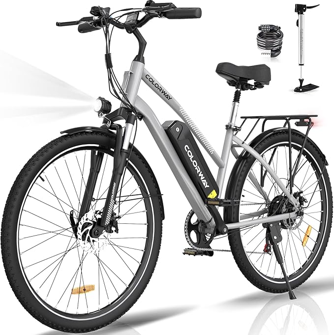 COLORWAY BK27 Affordable Electric Bicycle | 15Ah | 62Miles | 15Mph - Black