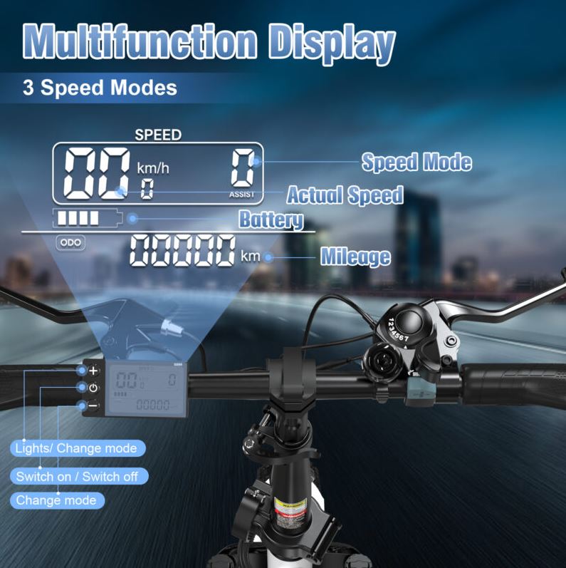 KOOLUX BK6S Electric Mountain Bike | 15 Ah | 18 miles | 18 Mph - Black/Red/Grey/Blue