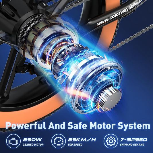 ColorWay BK29 E Bike | 10.4Ah | 40Miles | 20mph - Orange