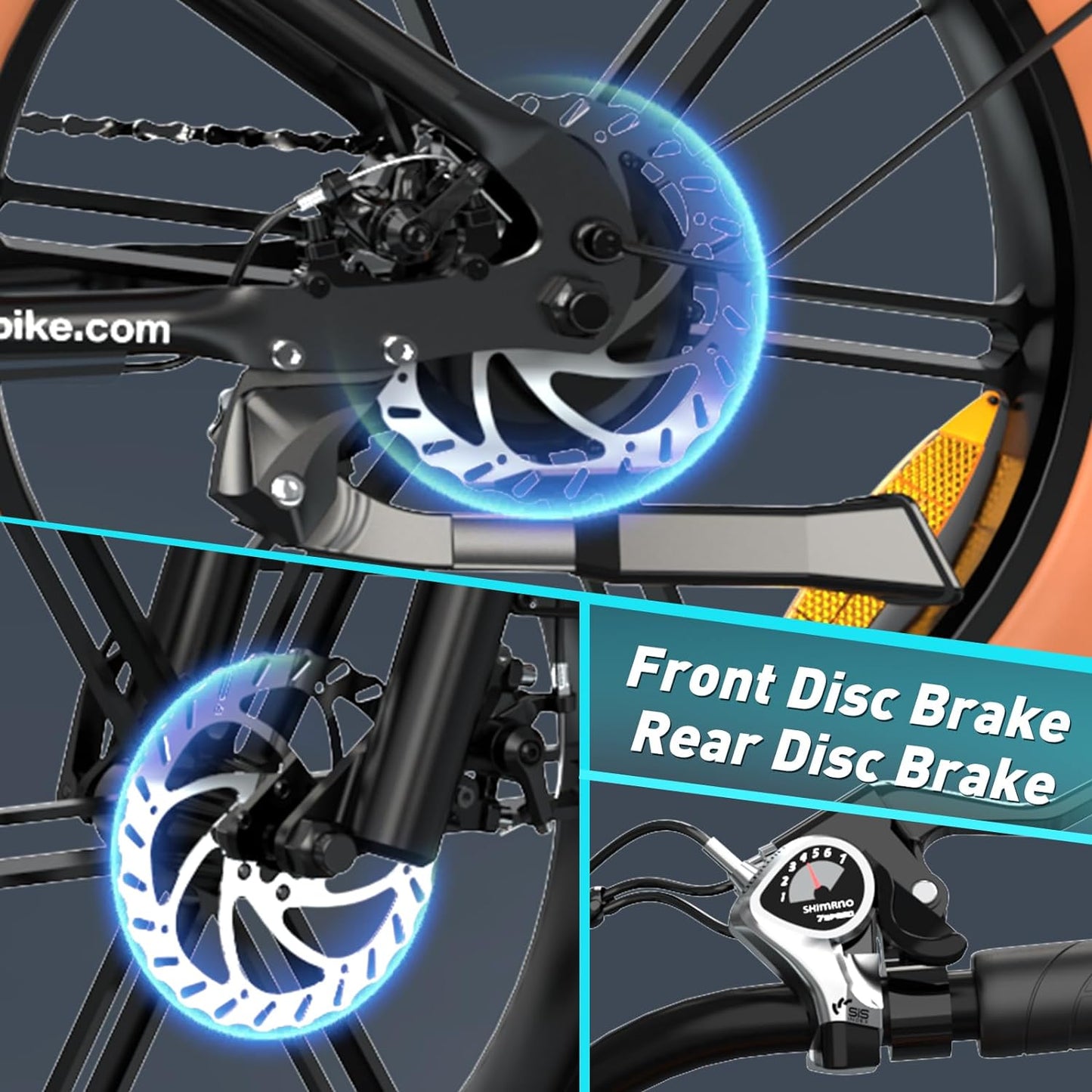 ColorWay BK29 E Bike | 10.4Ah | 40Miles | 20mph - Orange