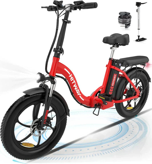 HITWAY BK6s Electric Bike | 12.5Ah | 43 miles | 15.5 Mph - Red/Gray/Blue/Black