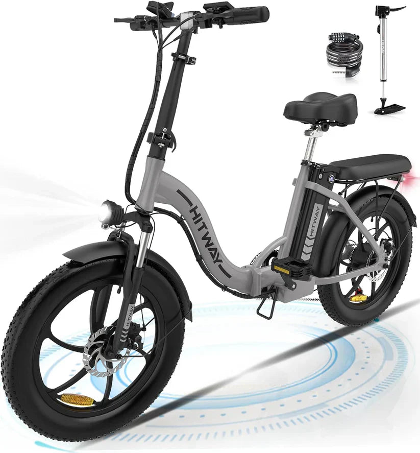 HITWAY BK6s Electric Bike | 12.5Ah | 43 miles | 15.5 Mph - Red/Gray/Blue/Black