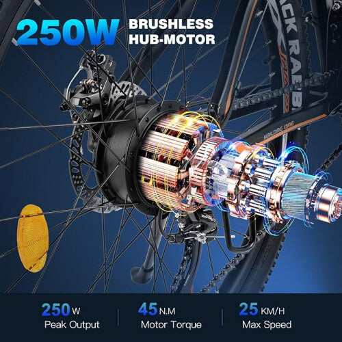 Fafrees Hailong Electric Mountain Bikes | 13Ah | 32 miles | 15.5Mph - Black/White