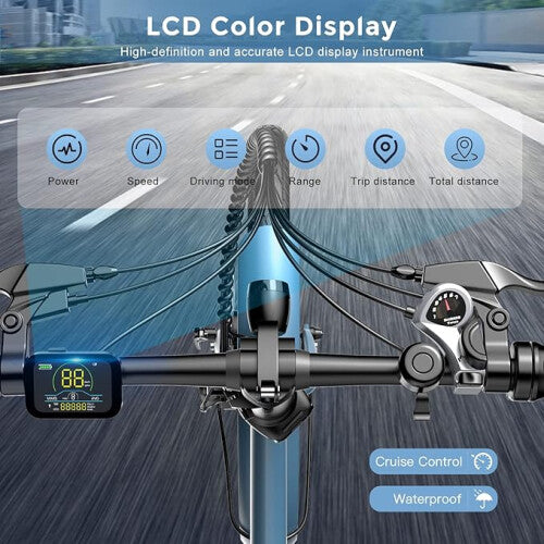 Fafrees F20 Light Best folding electric bike UK | 14.5Ah | 31miles | 15.5Mph - Black/NavyBlue/ThymeGreen