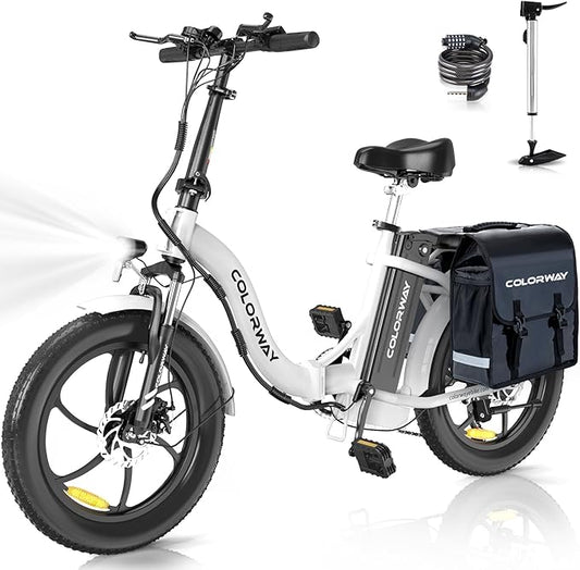 BK6S Folding Electric Bikes UK | 10ah | 30Miles | 25mph Black/White