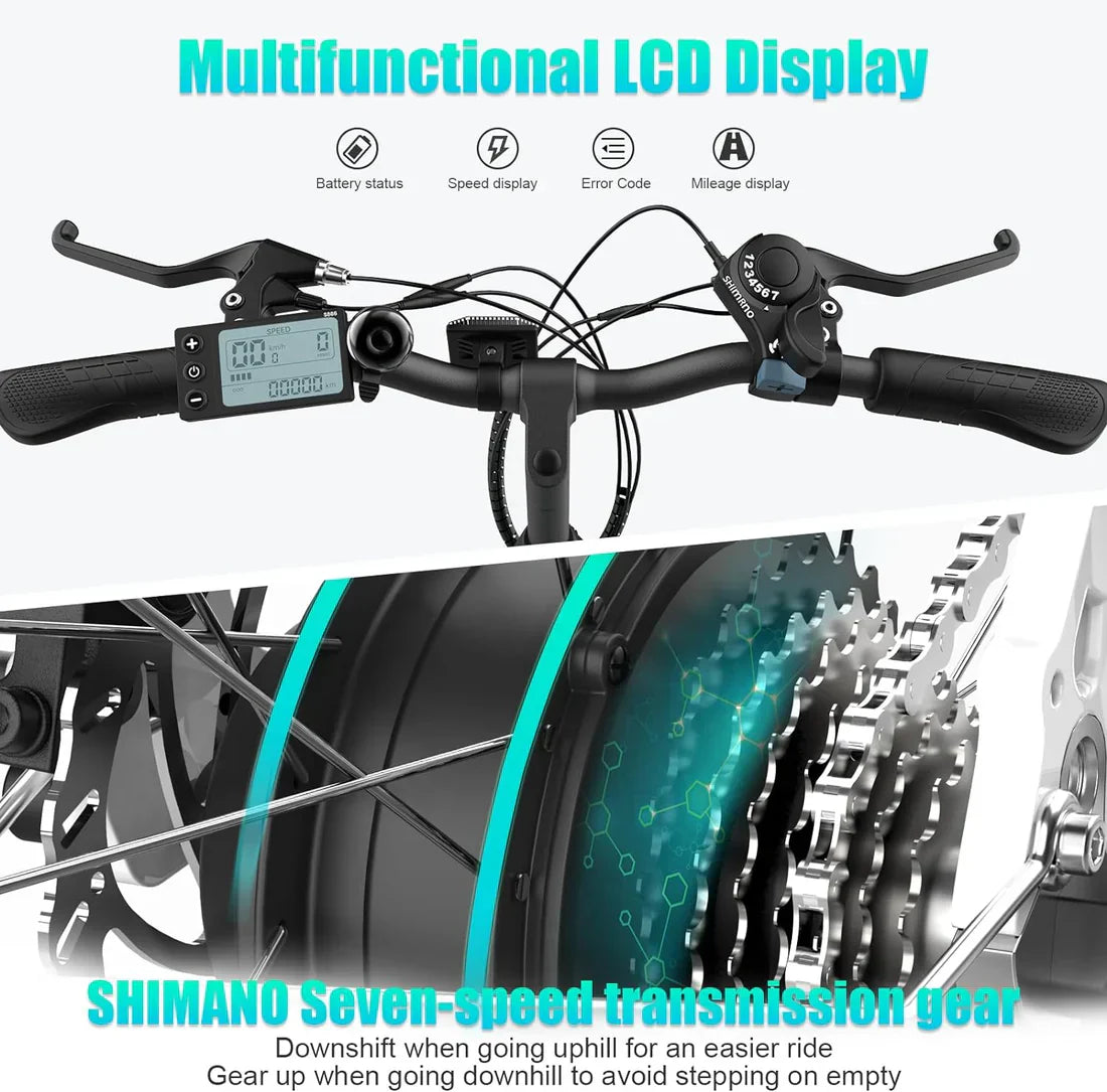 Hitway BK8 Electric Bike UK | 11.2Ah |  55 miles | 15.5 Mph - Black/White