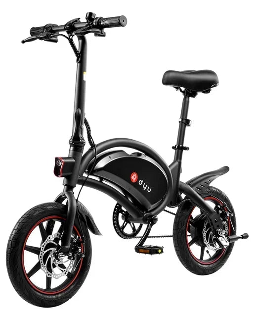 DYU D3F Electric Bike | 10Ah | 45 Miles | 15 Mph - Black