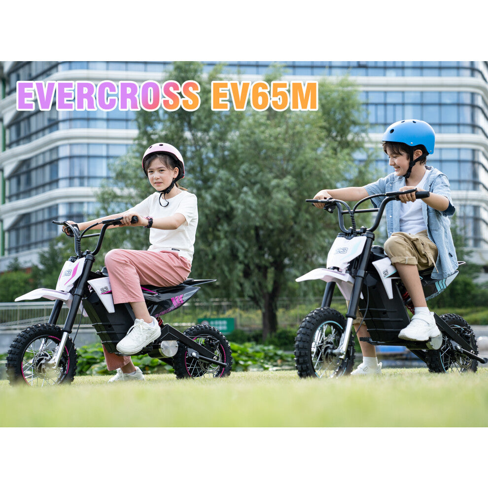 EVERCROSS EV65M Electric Bike | 7.8Ah | 12.42 miles | 15.5mph - Pink For Kids/Adults