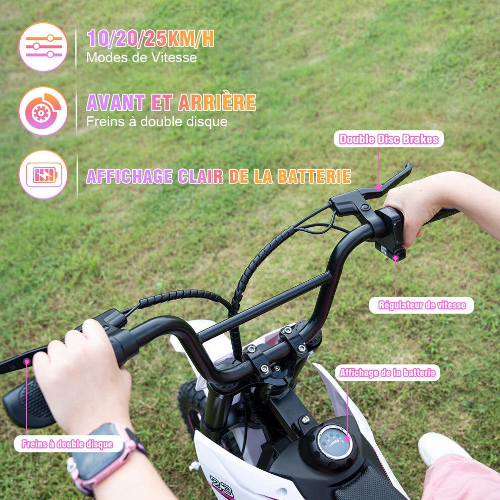 EVERCROSS EV65M Electric Bike | 7.8Ah | 12.42 miles | 15.5mph - Pink For Kids/Adults
